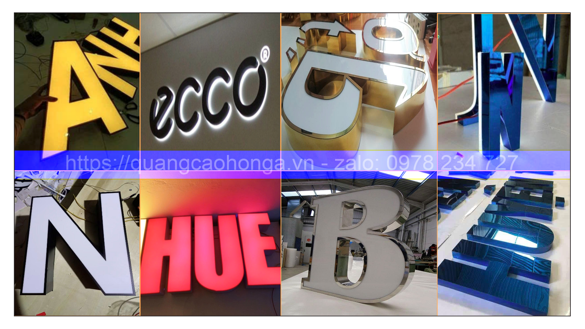 Gia công các loại chữ nổi quảng cáo