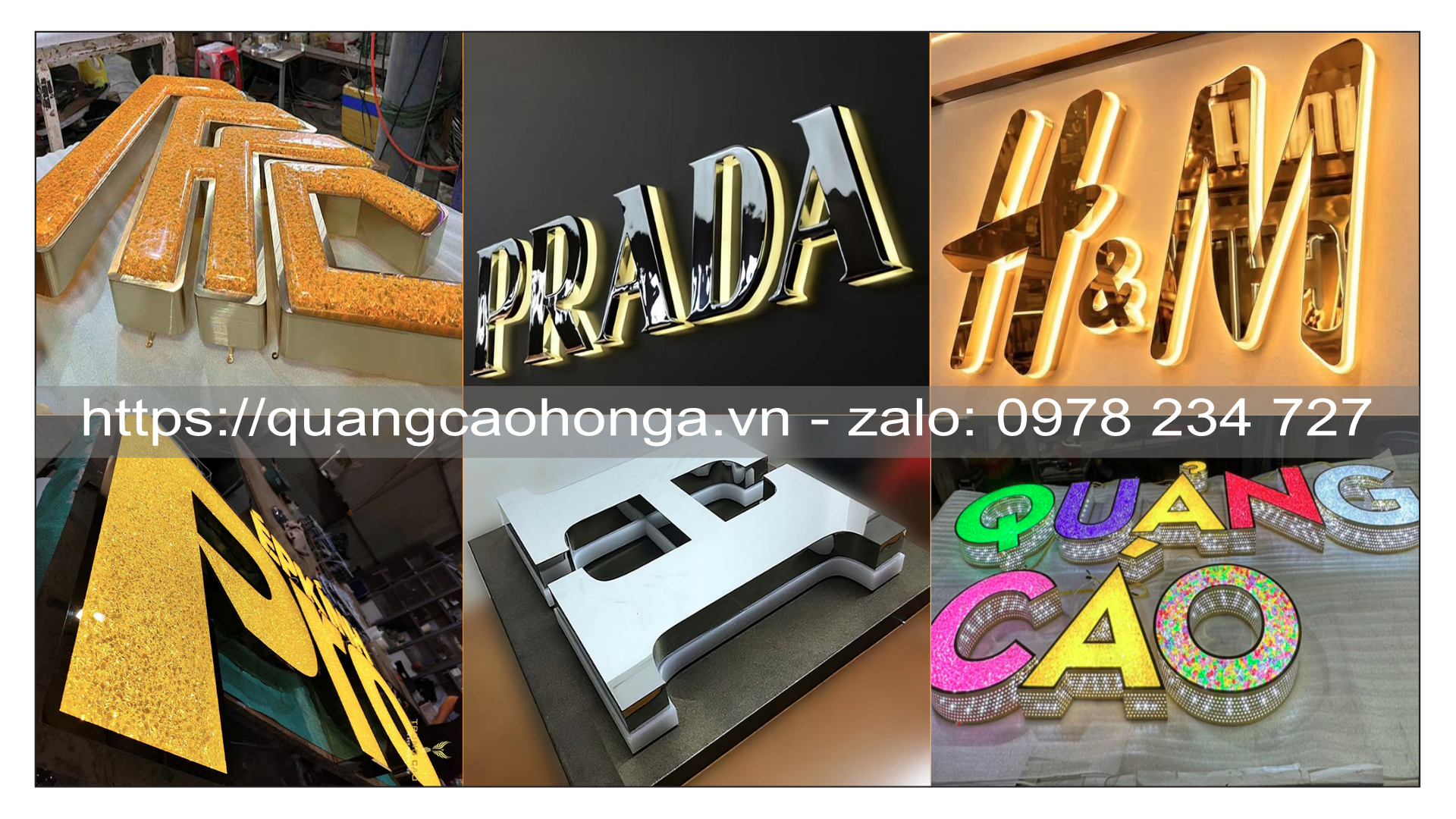 Gia công các loại chữ nổi quảng cáo