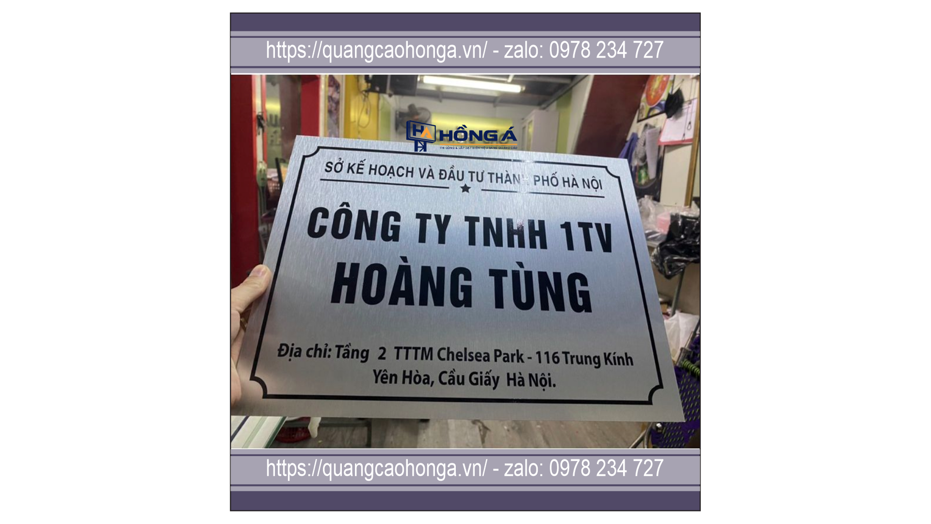 Biển công ty alu in UV
