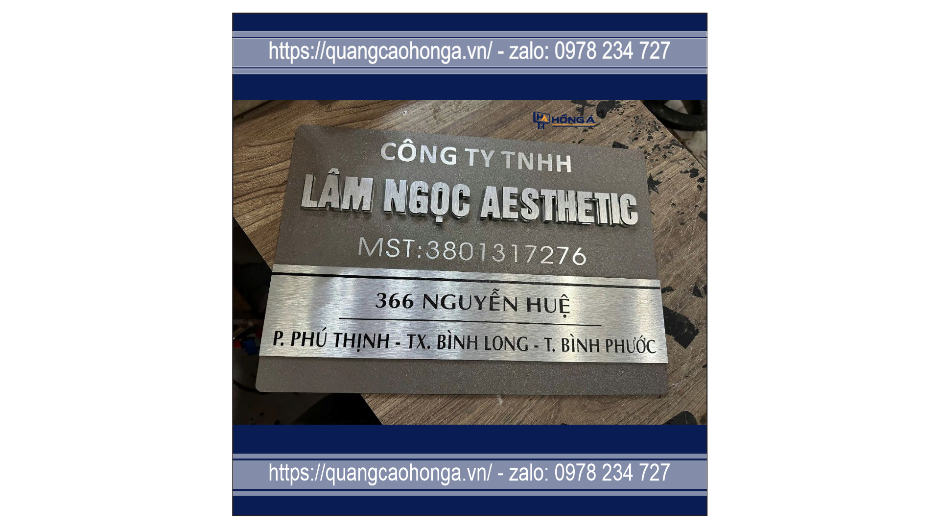 Biển công ty đế mica