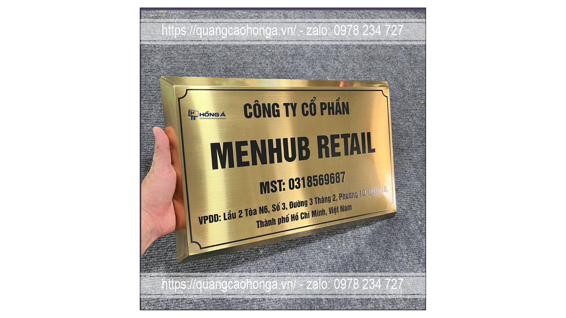 Biển công ty inox chân vát