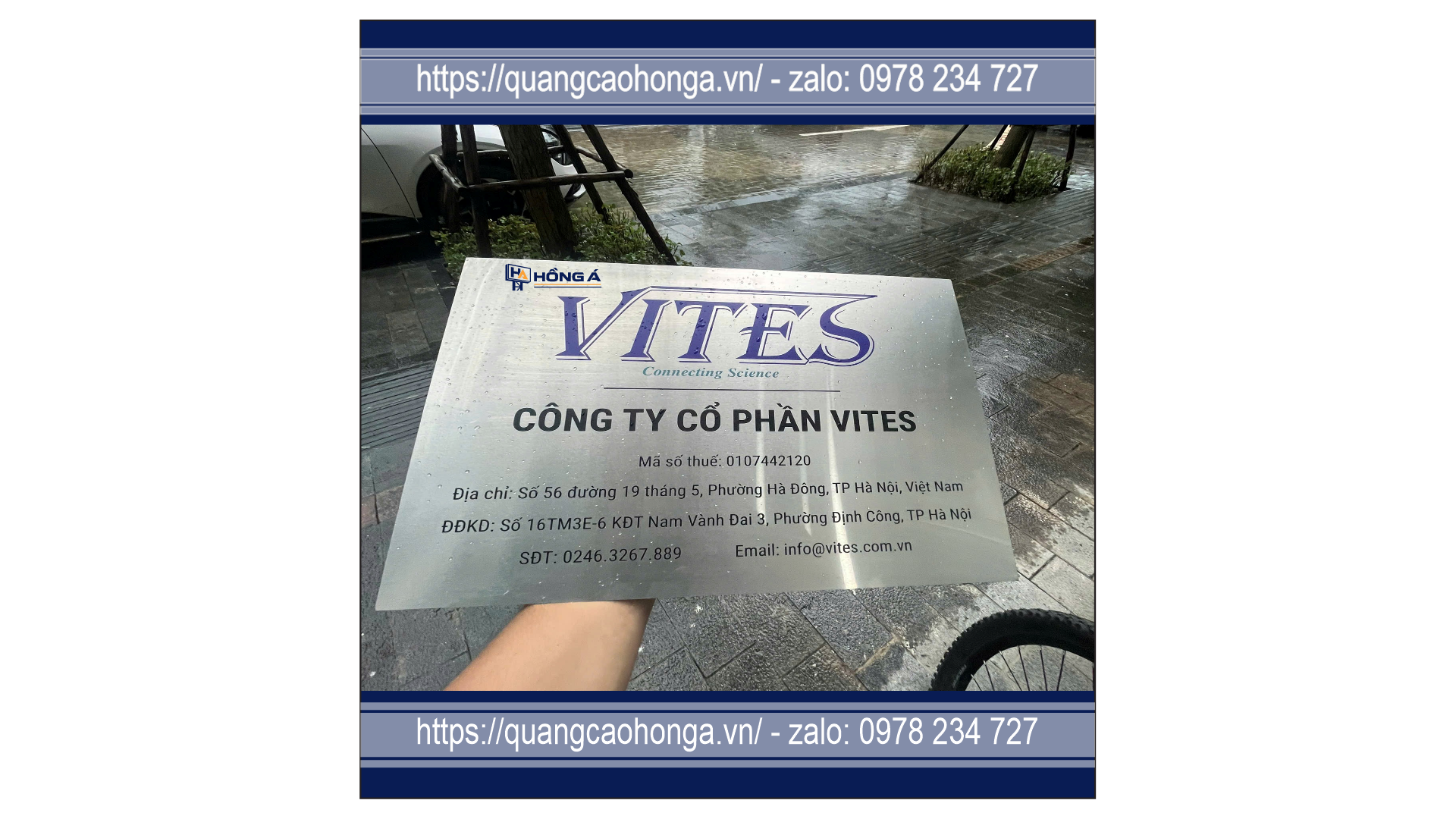 Biển công ty inox mặt phẳng