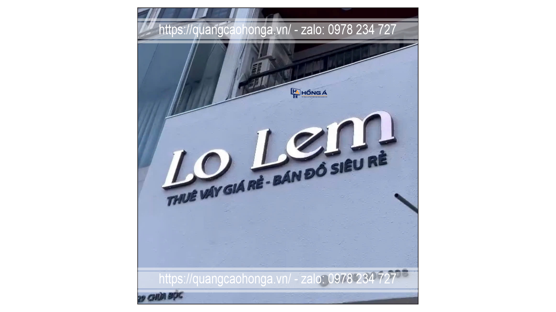 Logo nền alu chữ nổi mica