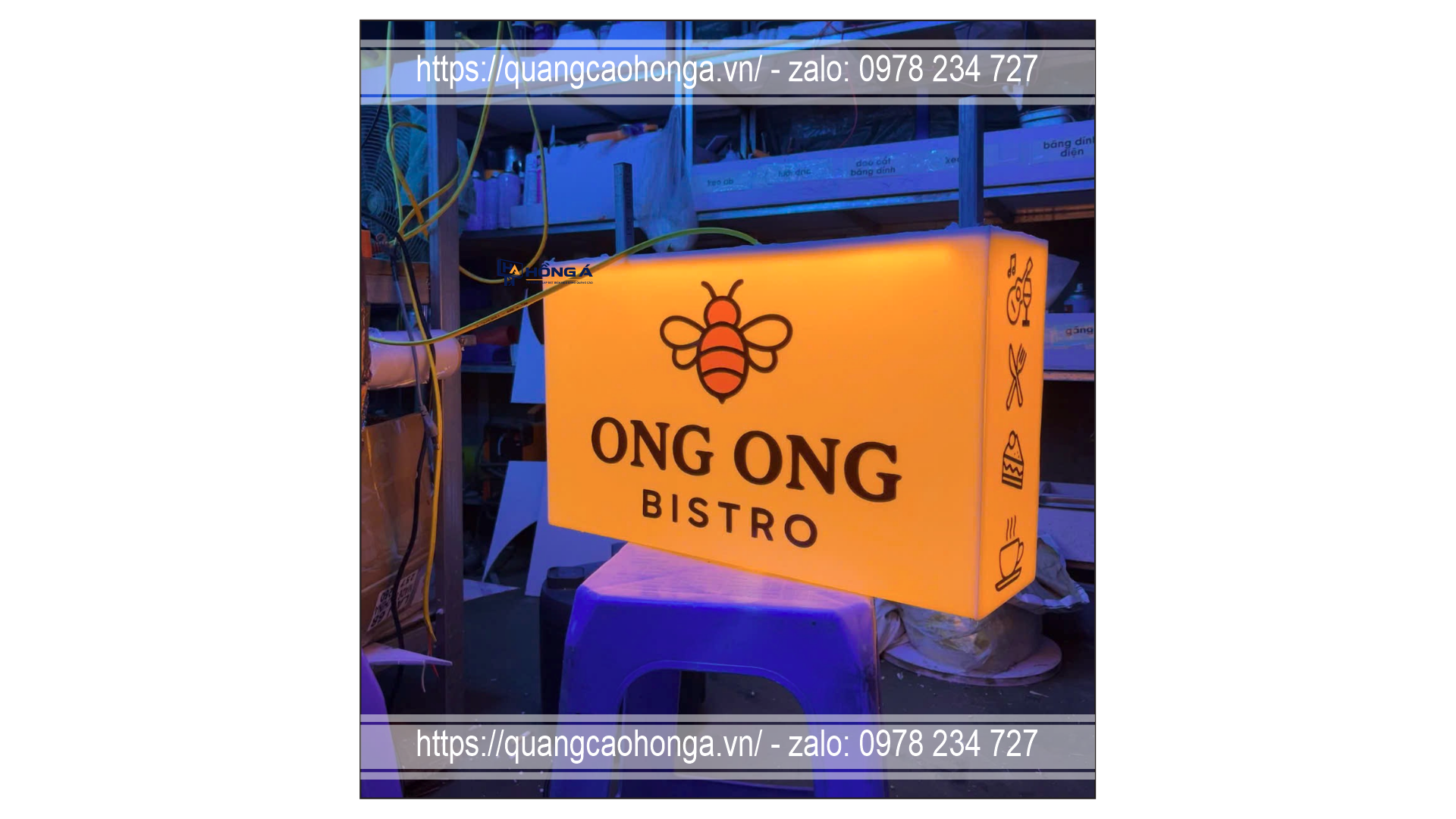 Biển hộp đèn quảng cáo LED sáng 5 cạnh - Ảnh 1